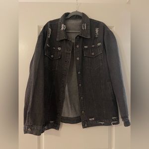 Oversized black jean jacket
